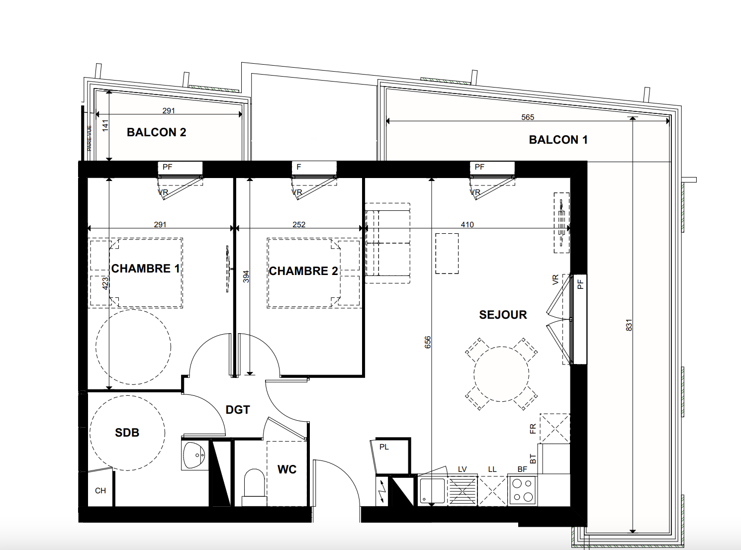 GARONA : Appartement T3 de 61 m2 Neuf, à Toulouse – Casselardit