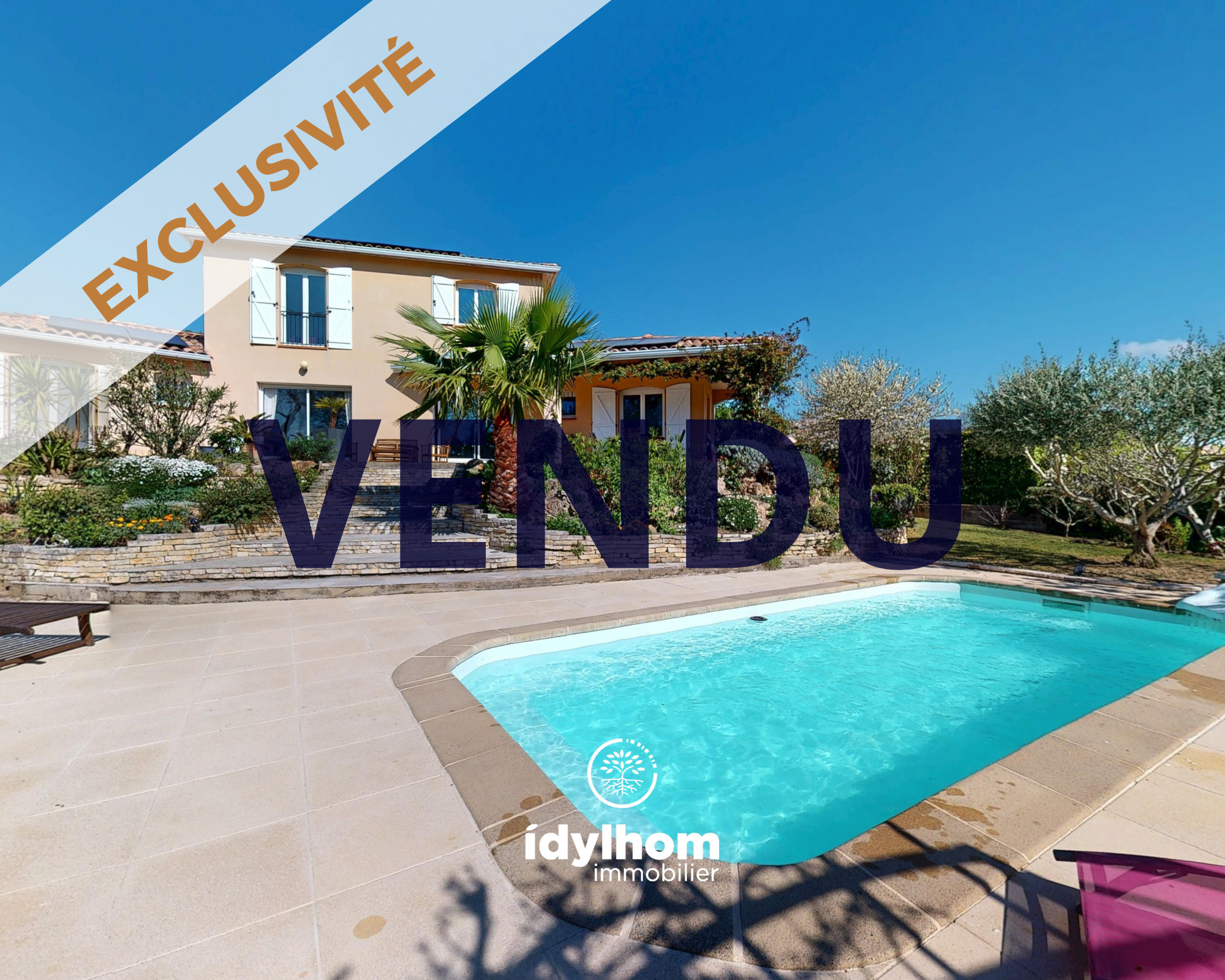 ROCAPALMA : Maison T6 de 170 m2 avec piscine et garage à Villeneuve-la-Comptal